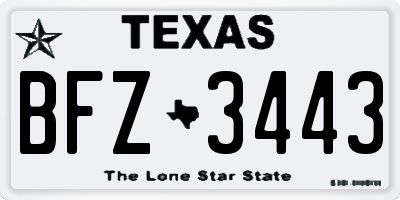 TX license plate BFZ3443