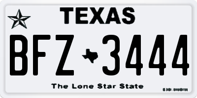 TX license plate BFZ3444