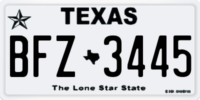 TX license plate BFZ3445