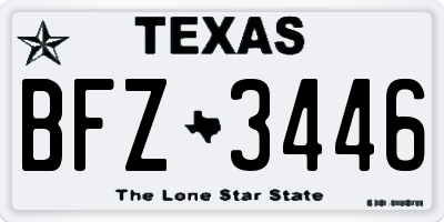 TX license plate BFZ3446