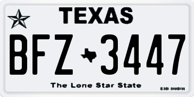 TX license plate BFZ3447