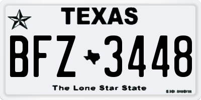 TX license plate BFZ3448