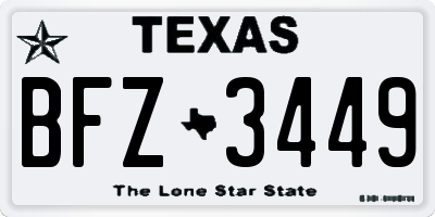 TX license plate BFZ3449