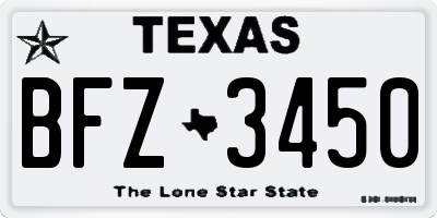 TX license plate BFZ3450