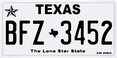 TX license plate BFZ3452