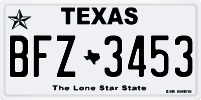 TX license plate BFZ3453