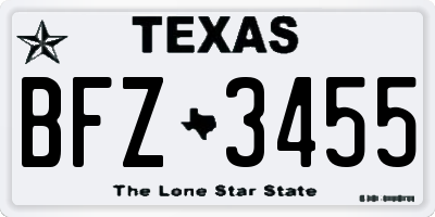 TX license plate BFZ3455