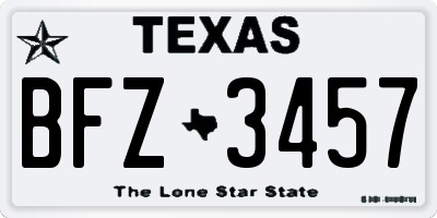TX license plate BFZ3457