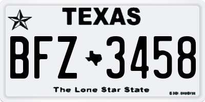 TX license plate BFZ3458