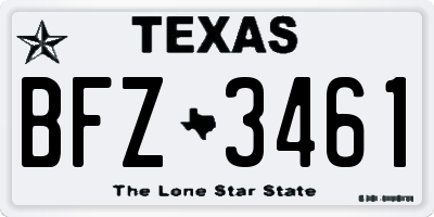 TX license plate BFZ3461