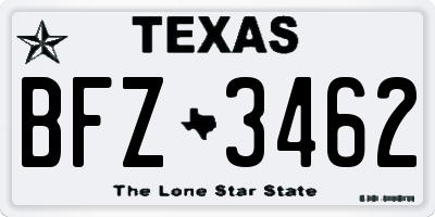 TX license plate BFZ3462