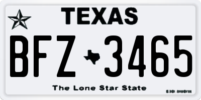 TX license plate BFZ3465