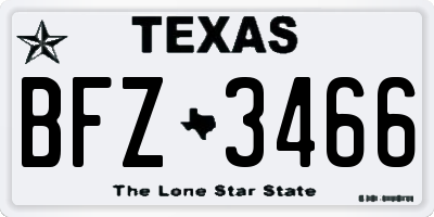TX license plate BFZ3466