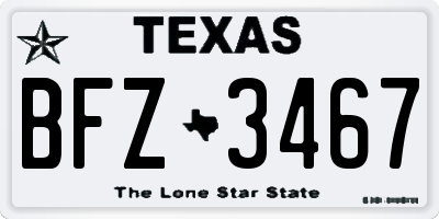 TX license plate BFZ3467