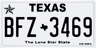 TX license plate BFZ3469