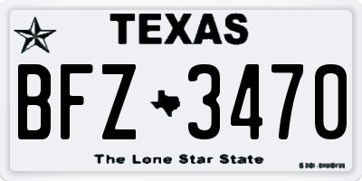 TX license plate BFZ3470
