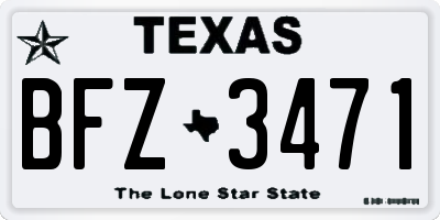 TX license plate BFZ3471