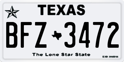 TX license plate BFZ3472