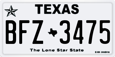 TX license plate BFZ3475