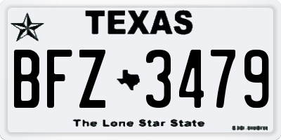 TX license plate BFZ3479