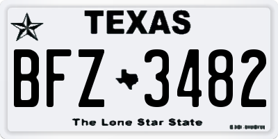 TX license plate BFZ3482