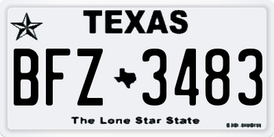 TX license plate BFZ3483