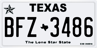 TX license plate BFZ3486