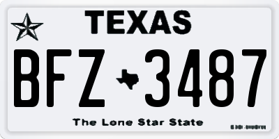 TX license plate BFZ3487