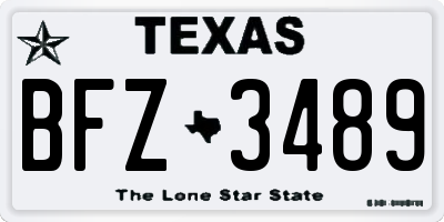 TX license plate BFZ3489