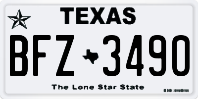 TX license plate BFZ3490