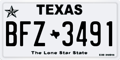 TX license plate BFZ3491