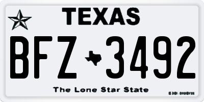 TX license plate BFZ3492