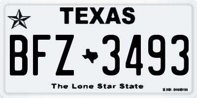 TX license plate BFZ3493