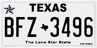 TX license plate BFZ3496
