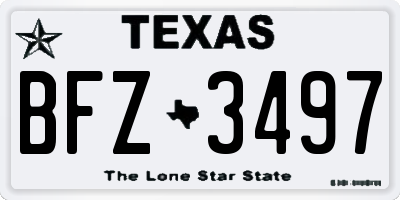 TX license plate BFZ3497