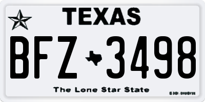 TX license plate BFZ3498