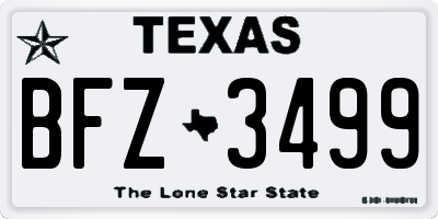 TX license plate BFZ3499