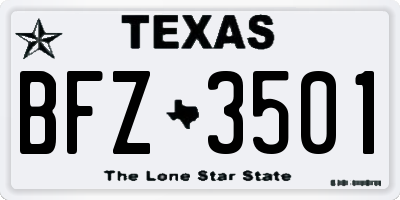 TX license plate BFZ3501
