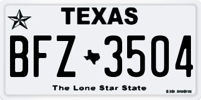 TX license plate BFZ3504