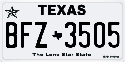 TX license plate BFZ3505