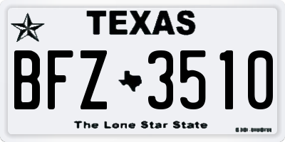 TX license plate BFZ3510