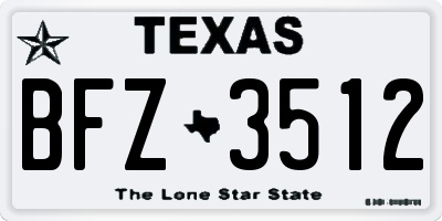 TX license plate BFZ3512