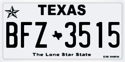 TX license plate BFZ3515