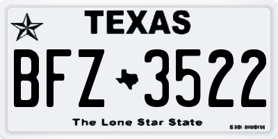 TX license plate BFZ3522