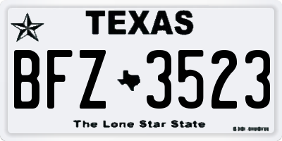 TX license plate BFZ3523