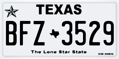 TX license plate BFZ3529