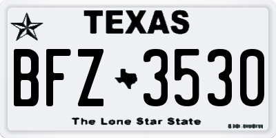 TX license plate BFZ3530