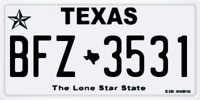 TX license plate BFZ3531