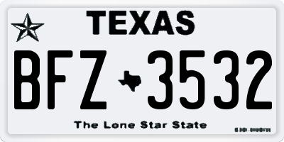 TX license plate BFZ3532