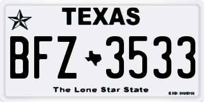 TX license plate BFZ3533